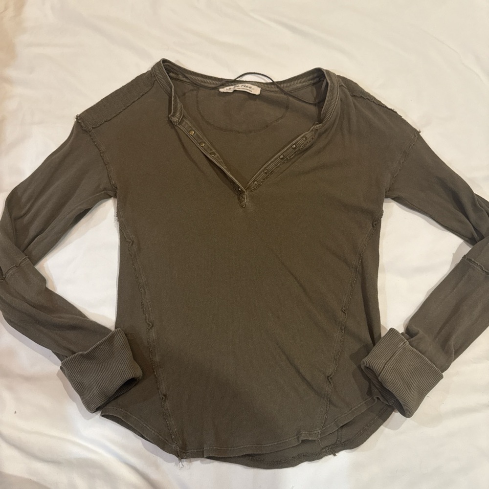 Free People We The Free Olive Long Sleeve Women's Top